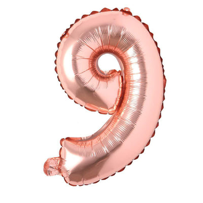 Happy Birthday Party Decoration Foil Balloon Number 9 - Rose Gold - 32 Inch