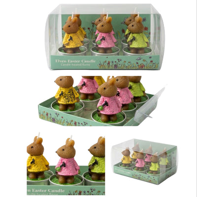 Bunny Miniature Party Festive Candle - Set (Box Of 6Pcs)