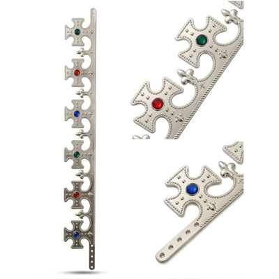 King Plastic Crown With Coloured Stones - Silver Colour