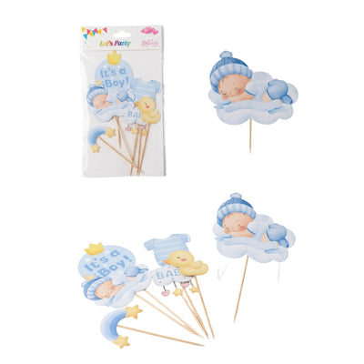 It’S A Boy - Baby Shower Cake Topper Set - 6Pcs