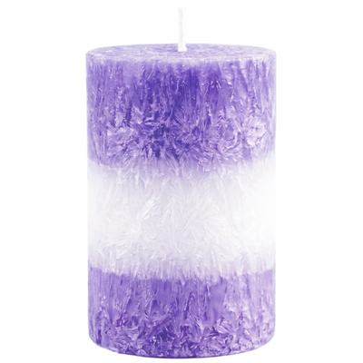 Party Decoration Fragrance Candle Shape Of Pillar Round - Violet And White - 3X2 Inch - 1 Pcs Only
