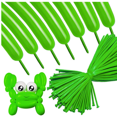 Long And Twisting Balloons For Balloon Animals - Green - Pack Of 100 Pcs