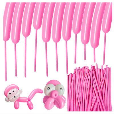 Long And Twisting Balloons For Balloon Animals - Pastel Pink - Pack Of 100 Pcs
