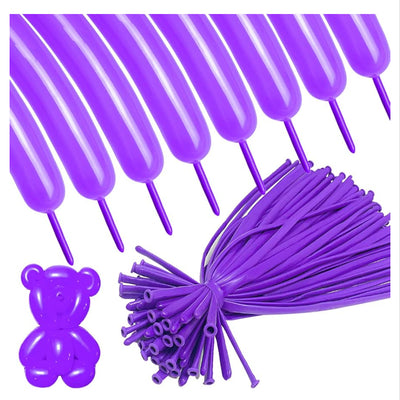 Long And Twisting Balloons For Balloon Animals - Purple - Pack Of 100 Pcs