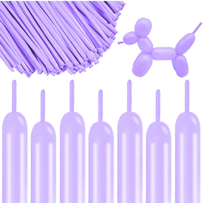 Long And Twisting Balloons For Balloon Animals - Lavender - Pack Of 100 Pcs