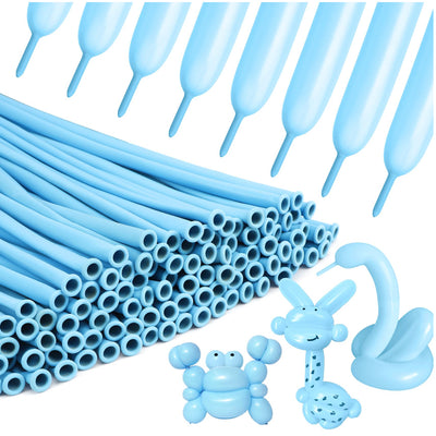Long And Twisting Balloons For Balloon Animals - Light Blue - Pack Of 100 Pcs