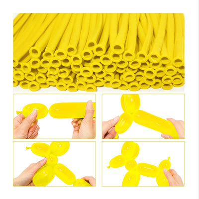 Long And Twisting Balloons For Balloon Animals - Yellow - Pack Of 100 Pcs