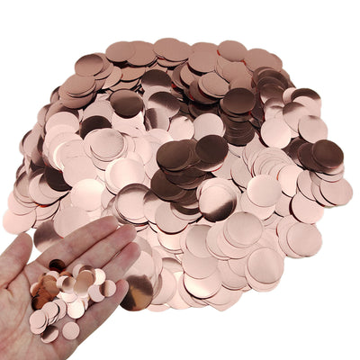 Shiny Metallic Foil Confetti Circles - Rose Gold - Pack Of 100 G