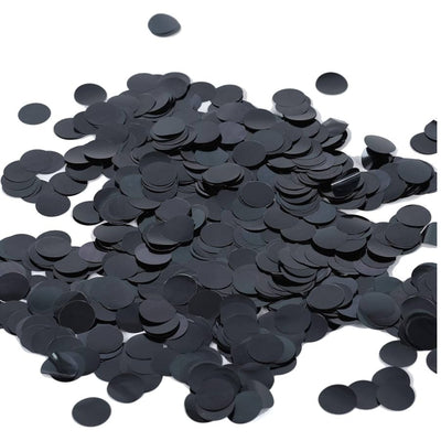 Shiny Metallic Foil Confetti Circles - Black - Pack Of 100 G