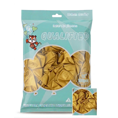 Party Decoration Latex Metallic Balloon - Gold Colour - (Pack Of 100Pcs)