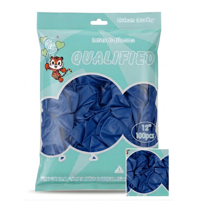 Party Decoration Latex Metallic Balloon - Dark Blue Colour - (Pack Of 100Pcs)