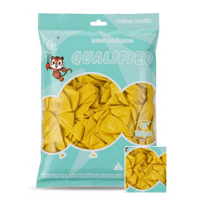 Party Decoration Latex Metallic Balloon - Yellow Colour - (Pack Of 100Pcs)