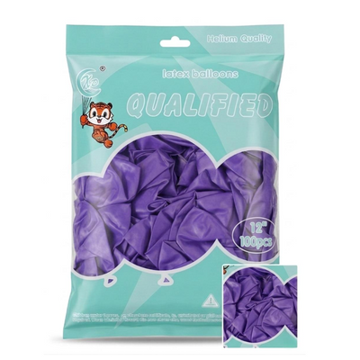 Party Decoration Latex Metallic Balloon - Purple Colour - (Pack Of 100Pcs)