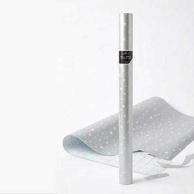 Hallmark Gift Wrapping Paper Roll Star Printed - Silver Colour - 3 Meter Roll