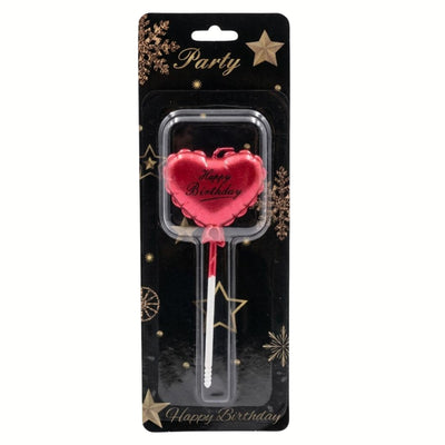 Heart Design Happy Birthday Party Decoration Candle - Red