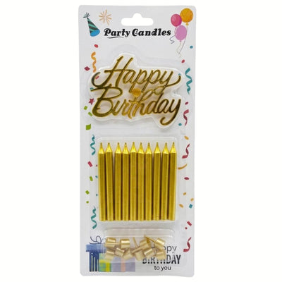Happy Birthday Party Decoration Cake Topper With Candles