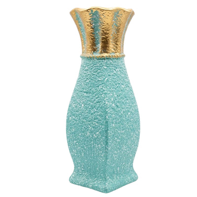 Aqua Bloom Ceramic Flower Vase Textured Green