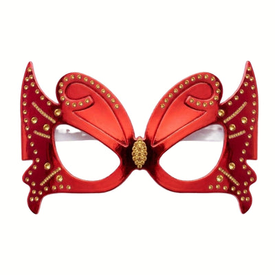 Butterfly Shaped Party Eye Mask - Red - Pack Of 6 Pcs