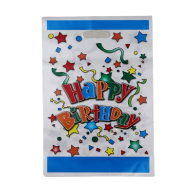 Happy Birthday Colourful Theme Party Gift Loot Bag - 22X32 Cm - Pack Of 10 Pcs