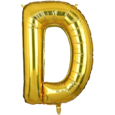 Party Decoration Alphabetic Letter D Foil Balloon - Gold Colour - 32 Inches