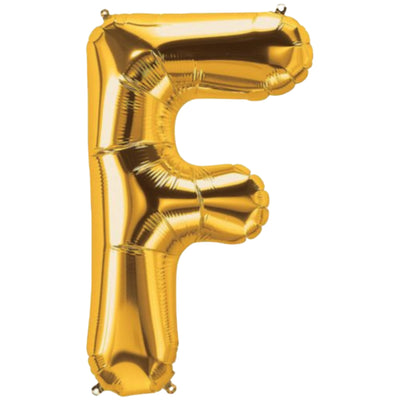 Party Decoration Alphabetic Letter F Foil Balloon - Gold Colour - 32 Inches