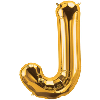 Party Decoration Alphabetic Letter J Foil Balloon - Gold Colour - 32 Inches