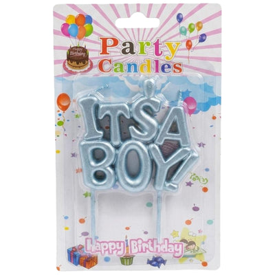 It’S A Boy Gender Reveal Party Cake Topper With Candle