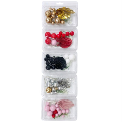 Party Decoration Cake Topper With Faux Ball Set - Assorted Colours ( 1 Pack Only )