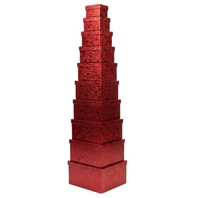 Gift Box Red Colour - 10Pcs Set