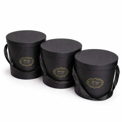 Gift Box Black Colour Round - 3Pcs Set