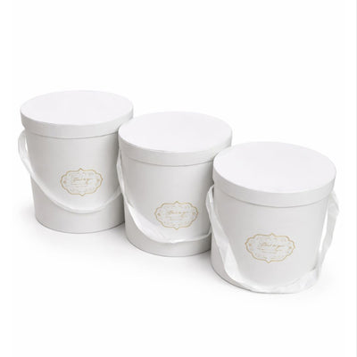 Gift Box White Colour Round - 3Pcs Set