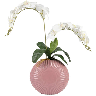 Artificial White Orchid Flower Vase