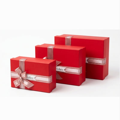 Gift Packing Box Red Colour 3 Piece Set