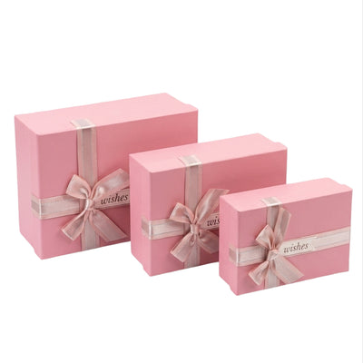 Gift Packing Box Pink Colour 3 Piece Set