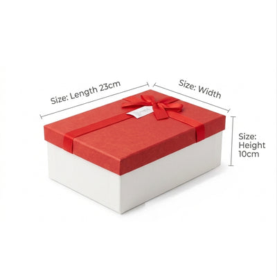 Gift Packing Box White And Red Colour Large 23X10X16 Cm