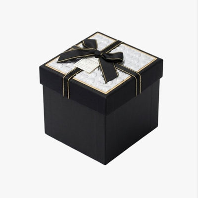Gift Box With Heart Design Lid Black Colour 13X13X12 Cm