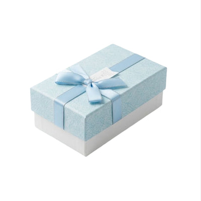 Small Gift Box Sky Blue And Off White Colour - 15X9X6 Cm