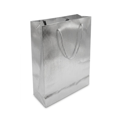 Gift Gloss Bag Metallic Silver Colour 30X25X9 Cm