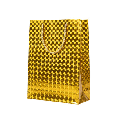 Gift Bag 3D Design Gold Colour 30X25X9 Cm