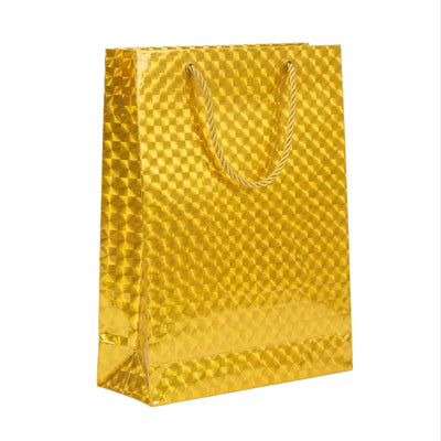 Gift Bag 3D Design Gold Colour 35X30X9 Cm