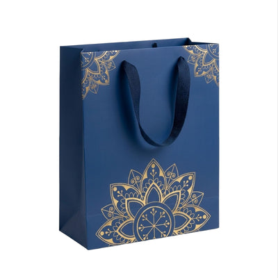 Gift Bag Flower Theme Design Blue Colour 32X26X12 Cm