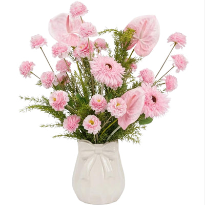 Artificial Anthurium With Peony Flower Vase
