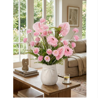 Artificial Anthurium With Peony Flower Vase