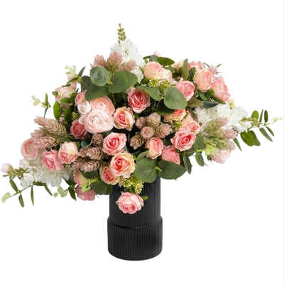 Elegant Artificial Baby Rose Flower Vase