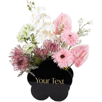 Personalised Floral Acrylic Vase With Flowers