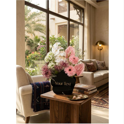 Personalised Floral Acrylic Vase With Flowers