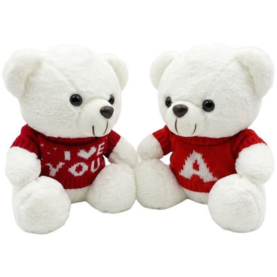 Teddy Bear Soft Plush Doll For Gift - White Colour - Assorted Design - 25 Cm