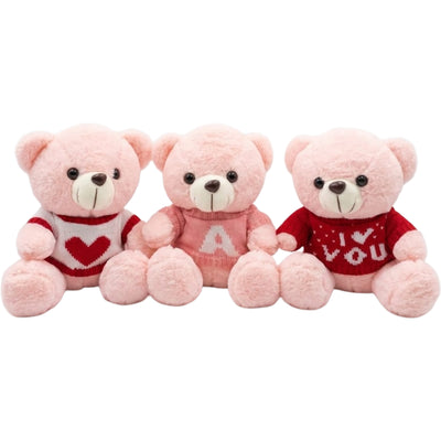 Teddy Bear Soft Plush Doll For Gift - Pink Colour - Assorted Design - 25 Cm