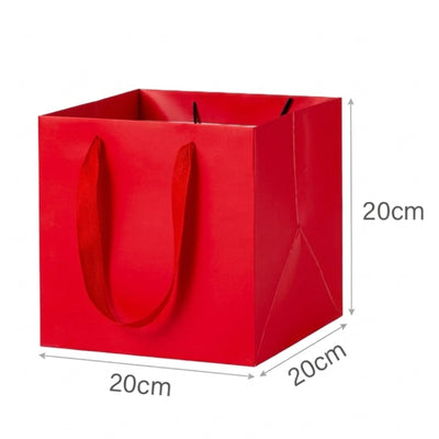 Party Red Gift Bag - Cake Bag - 20X20X20 Cm