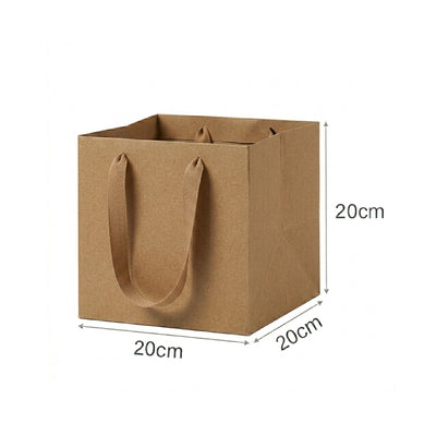 Party Brown Gift Bag - Cake Bag - 20X20X20 Cm